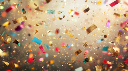 Bright and colorful bokeh lights create a festive atmosphere perfect for Christmas and New Year celebrations. Ideal for holiday-themed designs.の素材