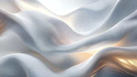 This captivating abstract design features a light silver background with flowing textures. The smooth waves create a serene and elegant atmosphere ideal for various projects.の素材