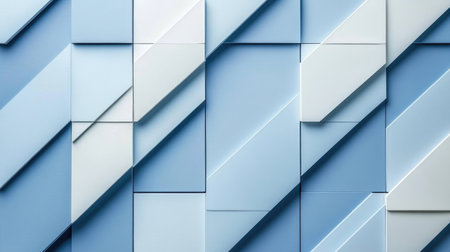This captivating abstract image features a smooth geometric design in various shades of blue and white, ideal for modern decor or digital backgrounds.の素材