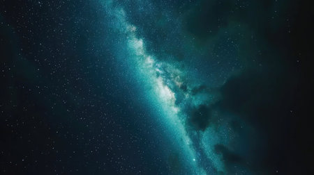 Experience the enchanting beauty of a starry night sky filled with twinkling stars and the stunning Milky Way, inviting exploration of the cosmic wonders above.の素材