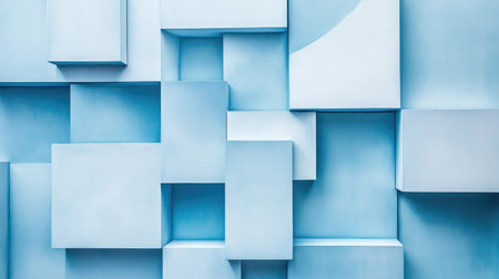 This mesmerizing blue abstract background features geometric shapes and a smooth texture, ideal for modern design projects and creative visuals.の素材