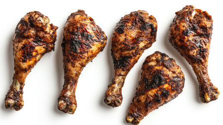 A stunning aerial view of perfectly fried chicken legs showcasing a crispy exterior. This image captures the essence of delicious gourmet cuisine.の素材