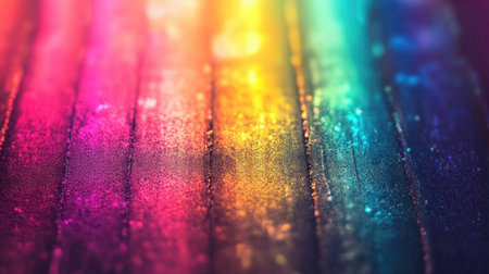 Explore a stunning visual of iridescent rainbow foil, showcasing vibrant colors and intricate textures. Perfect for artistic projects or backgrounds.の素材