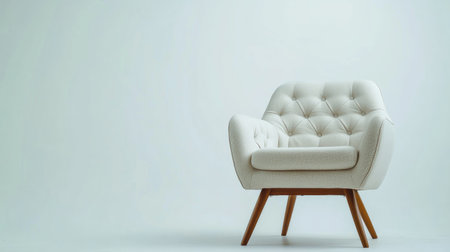 A modern minimalist armchair featuring a soft fabric upholstery and a stylish wood base. Perfect for enhancing interior spaces with comfort and elegance.の素材