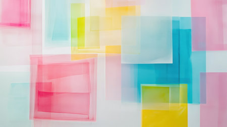 A vibrant assortment of blank sticky notes in bright colors arranged creatively. Ideal for organization, planning, or decorative displays in workspaces.の素材