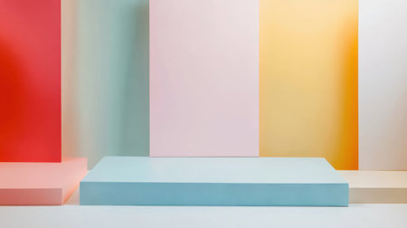 This image features a vibrant and colorful background made of various pastel panels. Ideal for creative projects, presentations, photography, and artwork displays.の素材