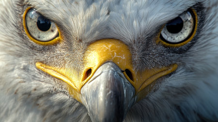 A close-up of a young Egyptian vultures sharp beak and intelligent eyes, captured in its natural habitat within Monfrage National Park.の素材