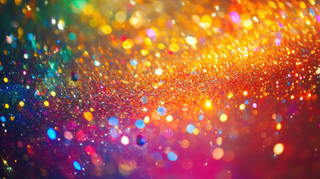 A dazzling abstract glitter background with colorful fireworks, perfect for celebrating Christmas Eve or th of July, capturing the festive spirit with vibrant bursts of light.の素材