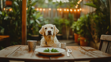 A rustic table setting with a plate of fettuccine Alfredo, creamy sauce coating the pasta, garnished with parsley.の素材