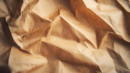 Close-up of a brown cardboard box with visible folds and seams, isolated on a white background, perfect for product or shipping photography.の素材