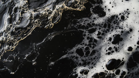 Fresh water splashes on a black background, creating abstract patterns of liquid, emphasizing freshness and the fluidity of nature.の素材