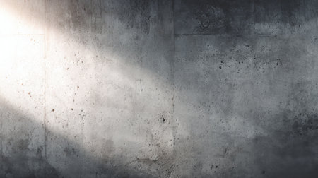 This image showcases a textured concrete wall illuminated by light rays, creating an abstract and artistic atmosphere suitable for various design projects.の素材