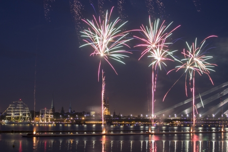 Celebratory salute in Rigaの写真素材