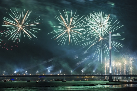 Celebratory salute in Rigaの写真素材