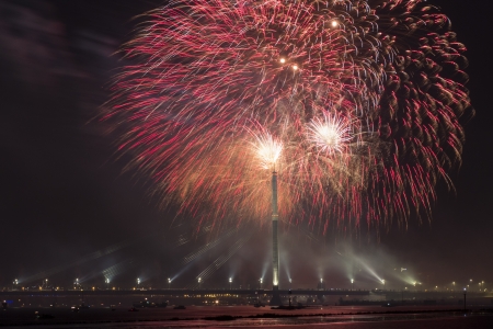 Celebratory salute in Rigaの写真素材
