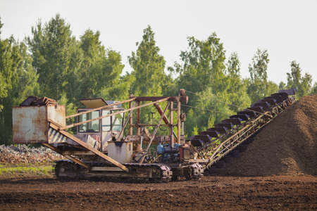 Special machine for peat extraction, raised bog