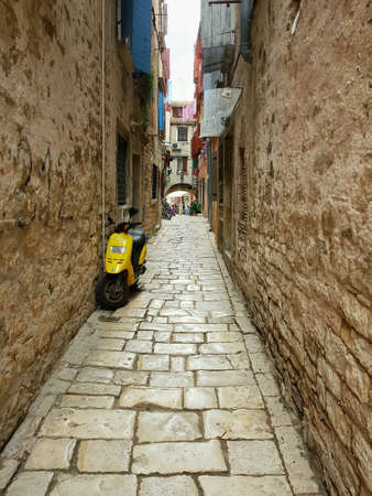 Small street in ancient Rovinj, Croatia Europeの素材