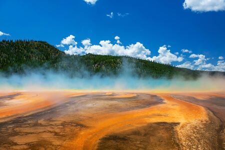 Grand Prismatic Spring at Yellowstone National Park, USAの写真素材
