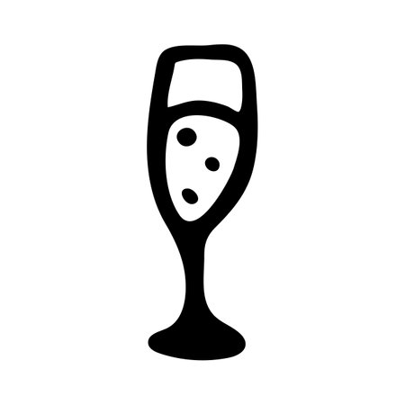Seamless pattern with hand drawn wine glass. Doodle style vector illustration isolated on white background. For wallpaper, packaging, posters, cards or other design.のイラスト素材