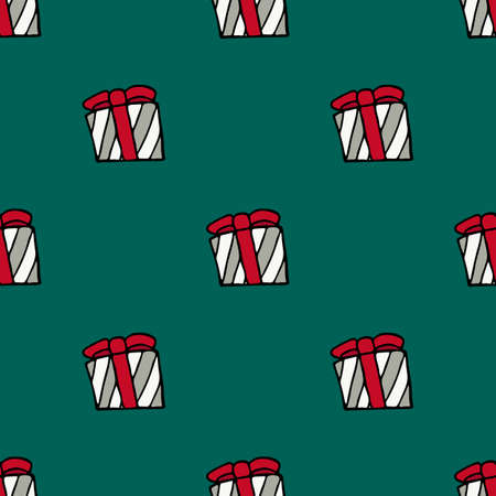 Seamless pattern with hand drawn cup of cocoa and marshmallows. Doodle style vector textures on colored background. For wallpaper, packaging, posters, cards or other design.のイラスト素材
