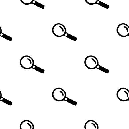 Seamless pattern with hand drawn magnifier. Doodle style vector illustration isolated on white background. For interior design, wallpaper, packaging, posters, cards.のイラスト素材