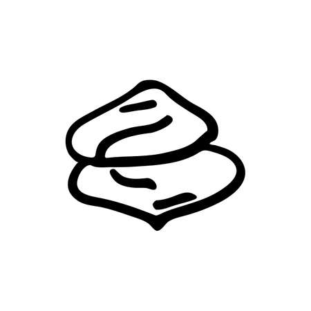 Hand drawn doodle style marshmallow in vector. Isolated illustration on white background. For graphic and web designのイラスト素材