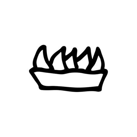 Hand drawn doodle style tartlet in vector. Isolated illustration on white background. For graphic and web designのイラスト素材