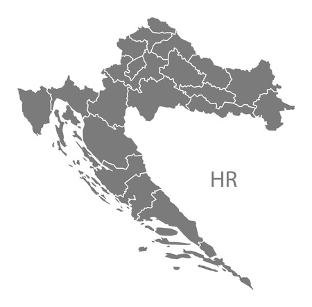 Croatia map in grayのイラスト素材