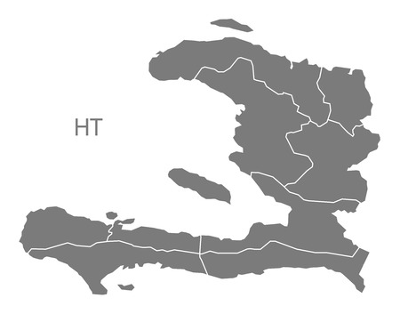 Haiti map in grayのイラスト素材