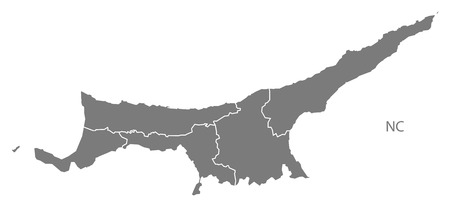 Northern Cyprus map in grayのイラスト素材
