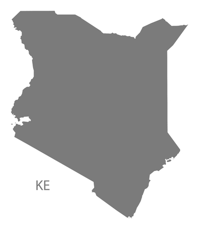 Kenya map in grayのイラスト素材