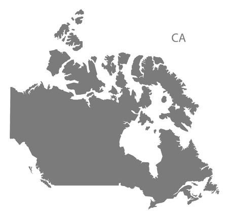 Canada map in grayのイラスト素材