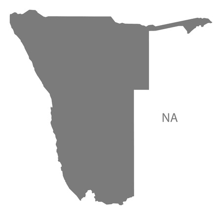 Namibia map in grayのイラスト素材