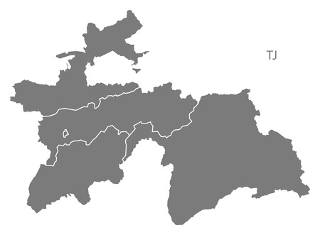 Tajikistan map in grayのイラスト素材