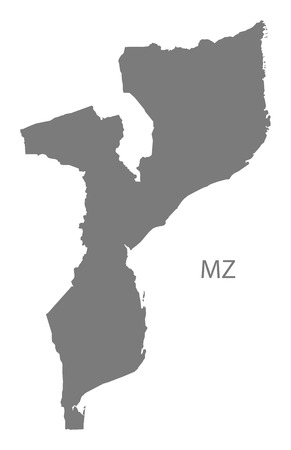 Mozambique map in grayのイラスト素材