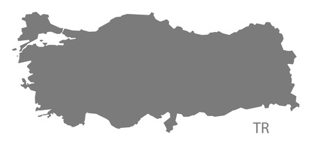 Turkey map in grayのイラスト素材