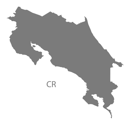 Costa Rica map in grayのイラスト素材