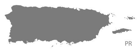 Puerto Rico map in grayのイラスト素材