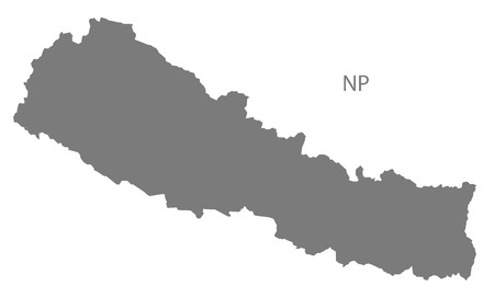 Nepal map in grayのイラスト素材