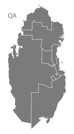 Qatar map in grayのイラスト素材