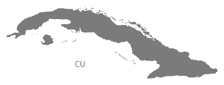 Cuba map in grayのイラスト素材