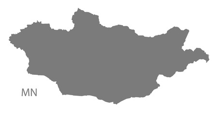 Mongolia map in grayのイラスト素材