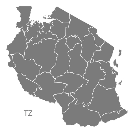 Tanzania map in grayのイラスト素材