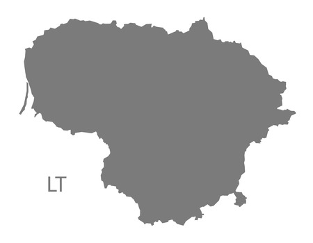 Lithuania map in grayのイラスト素材