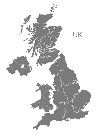 United Kingdom map in grayのイラスト素材