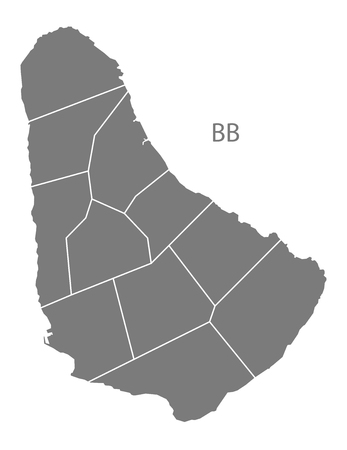 Barbados map in grayのイラスト素材