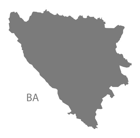Bosnia Hercegovina map in grayのイラスト素材