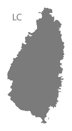 Saint Lucia map in grayのイラスト素材