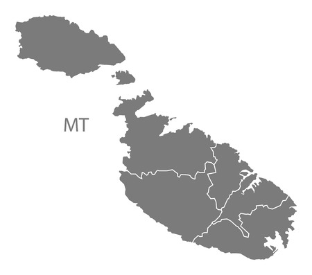 Malta map in grayのイラスト素材