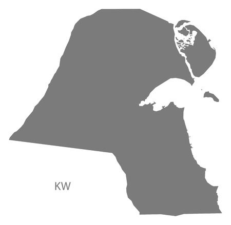 Kuwait map in grayのイラスト素材
